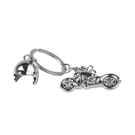 Classic 3D Simulation Model Of Motorcycle Motorcycle Helmet Charms Creation Alloy Key Chain Key Holder Car Key, Motorcycle Shape