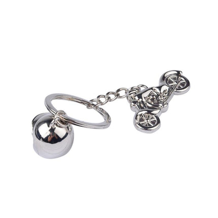 Classic 3D Simulation Model Of Motorcycle Motorcycle Helmet Charms Creation Alloy Key Chain Key Holder Car Key, Motorcycle Shape