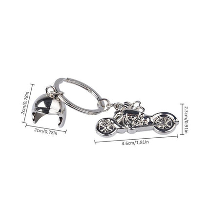 Classic 3D Simulation Model Of Motorcycle Motorcycle Helmet Charms Creation Alloy Key Chain Key Holder Car Key, Motorcycle Shape