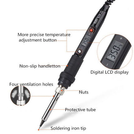 908S 80W LCD Thermostat Soldering Iron Constant Temperature Soldering Iron, CN Plug, EU Plug, US Plug
