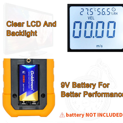 PEAKMETER High-precision Digital Display Wind Speed Air Volume Measuring Instrument