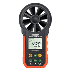 PEAKMETER High-precision Digital Display Wind Speed Air Volume Measuring Instrument, MS6252A Wind Speed, Air Volume, MS6252B Temperature, Humidity, USB