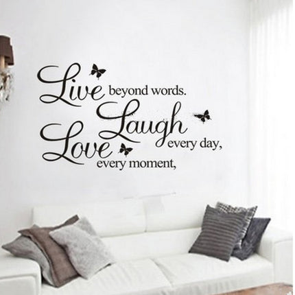 Live Love Butterfly Rumor Removable Wall Sticker, Live Love Butterfly