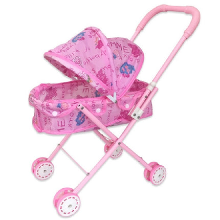 Children Doll House Toys Folded Canopy Iron Stroller, Iron Stroller