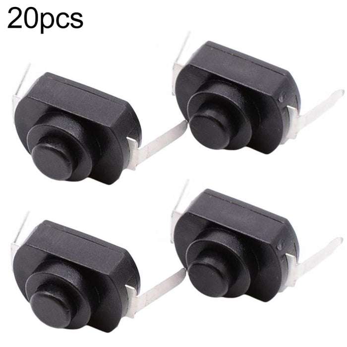 20 PCS YT-1208-YD LED Flashlight Button Switch, Bent Feet, Straight Feet