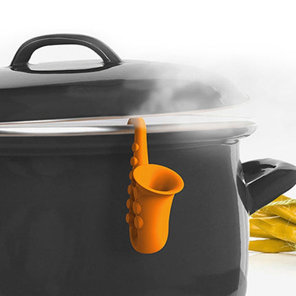 Horn Saxophone Silicone Pot Cover Raises Anti-overflow Device, Random Color Delivery, Horn