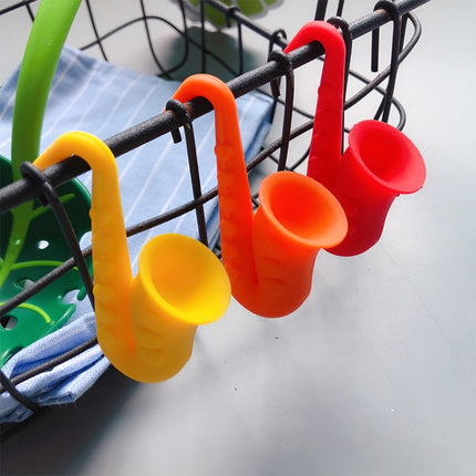 Horn Saxophone Silicone Pot Cover Raises Anti-overflow Device, Random Color Delivery, Horn