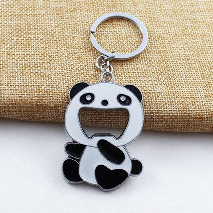 Cartoon Animal Shape Beer Bottle Opening Tool Opener Panda Keychain Pendant, Animal Shape Beer Bottle Opening