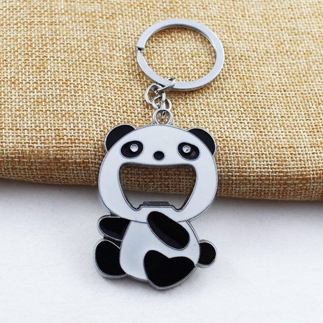 Cartoon Animal Shape Beer Bottle Opening Tool Opener Panda Keychain Pendant, Animal Shape Beer Bottle Opening
