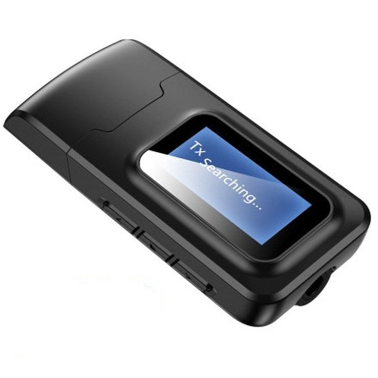 2 in 1 Bluetooth 5.0 Adapter USB Drive-free Wireless Audio Transmitter Receiver with LCD Display