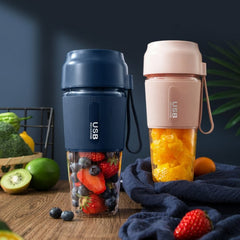 Portable Juicer Mini Electric Blender Portable Juicer, Style 2 (Pink), Style 2 (Navy Blue)