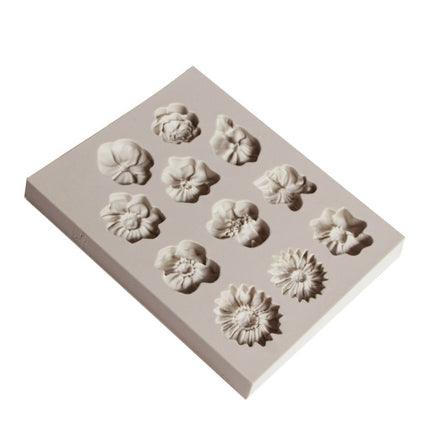 Fondant Cake Silicone Mold Chocolate Mold DIY Trumpet Flower Sun Flower Baking Decoration, Sun Flower Shape(Pink), Sun Flower Shape(Gray)