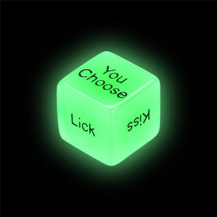 Creative Luminous English Fun Dice Bar Family Party Game Tools Set of Two, Luminous English Fun Dice