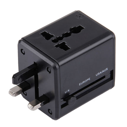 Weltweiter universeller versteckbarer Reisestecker-Adapter mit integriertem Ladegerät mit zwei USB-Anschlüssen für die USA, Großbritannien, Australien und die EU