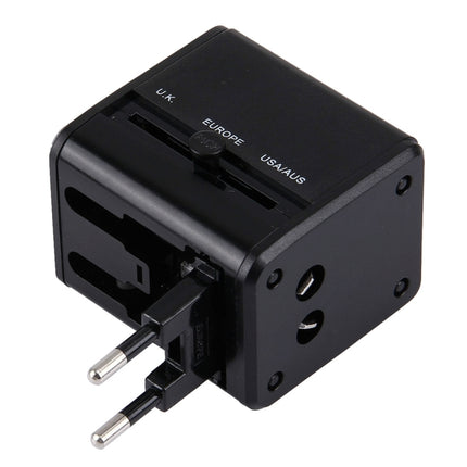 Weltweiter universeller versteckbarer Reisestecker-Adapter mit integriertem Ladegerät mit zwei USB-Anschlüssen für die USA, Großbritannien, Australien und die EU