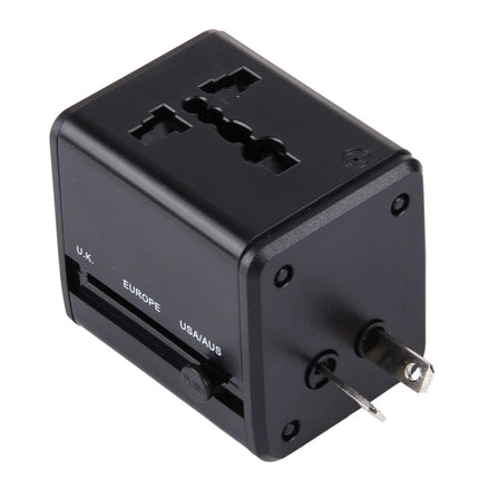 World-Wide Universal Travel Concealable Plugs Adapter with & Built-in Dual USB Ports Charger for US, UK, AU, EU