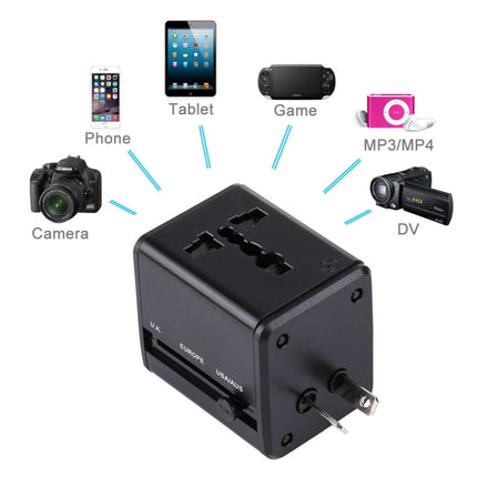 Weltweiter universeller versteckbarer Reisestecker-Adapter mit integriertem Ladegerät mit zwei USB-Anschlüssen für die USA, Großbritannien, Australien und die EU