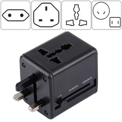 Weltweiter universeller versteckbarer Reisestecker-Adapter mit integriertem Ladegerät mit zwei USB-Anschlüssen für die USA, Großbritannien, Australien und die EU