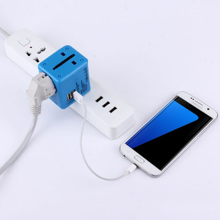 World-Wide Universal Travel Concealable Plugs Adapter with & Built-in Dual USB Ports Charger for US, UK, AU, EU
