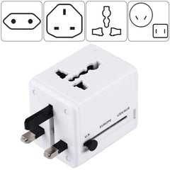 Weltweiter universeller versteckbarer Reisestecker-Adapter mit integriertem Ladegerät mit zwei USB-Anschlüssen für die USA, Großbritannien, Australien und die EU