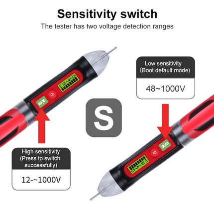 WINTACT WT3010  LED AC Voltage Tester Non-Contact Detector Pen 12-1000V AC Voltage Detector, WINTACT WT3010