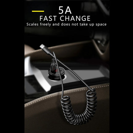 5A USB-C / Type-C to USB Retractable Coiled Fast Charging Cable