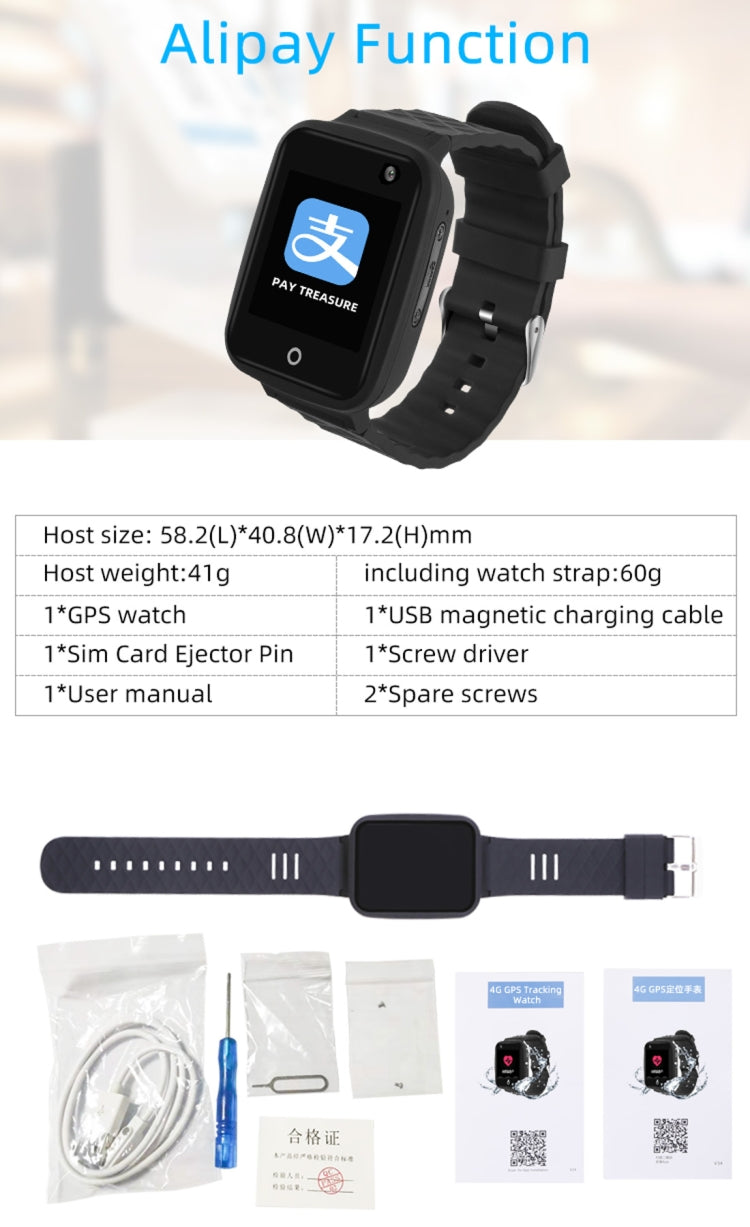 REACHFAR RF-V46-A GPS Smart Tracker WatchBand, Support SOS / Camera / Health Management / 4G LTE / Blood Pressure / Heart Rate, For Asia / Europe / Africa / Australia, RF-V46-A