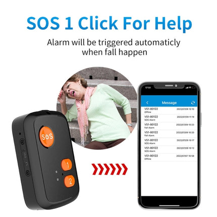 V51 B Style IP67 Waterproof 4G LTE 3G 2G GSM Elderly SOS Button Emergency Alarm GPS Tracker For North America/South America, V51 B Style