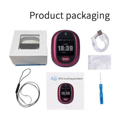 REACHFAR RF-V45-B Mini Touch Screen GPS Smart Tracker Pendant, Support SOS / Camera / Health Management / 4G LTE, For North America / South America / Australia