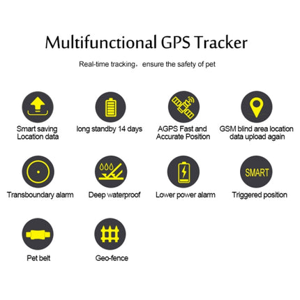 TK200 2G IP67 Waterproof GPS / GPRS / GSM Personal / Goods /  Pet / Bag Locator Pet Collar Real-time Tracking Device