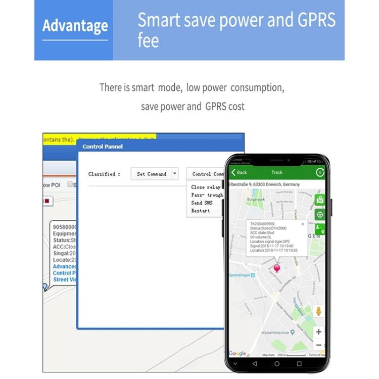TK202B 4G Car Truck Vehicle Tracking GSM GPRS GPS Tracker Support AGPS, Battery Capacity: 5000mAh