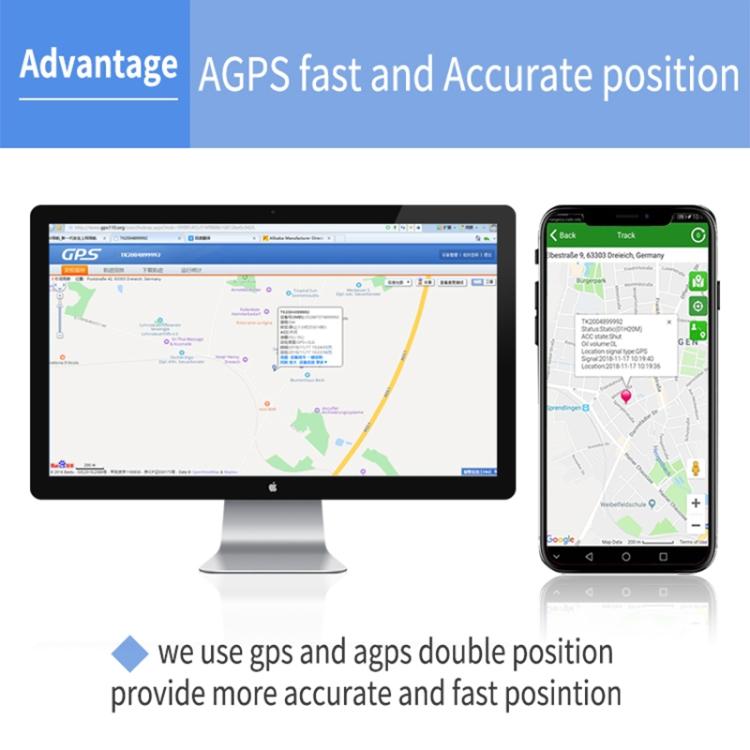 TK202B 4G Car Truck Vehicle Tracking GSM GPRS GPS Tracker Support AGPS, Battery Capacity: 5000mAh