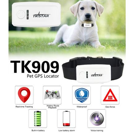TK-909 GPS / GPRS / GSM Pet Locator Pet Collar Real-time Tracking Device