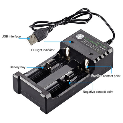 Dual Slot USB Charging Seat 3.7V Lithium Battery Charger