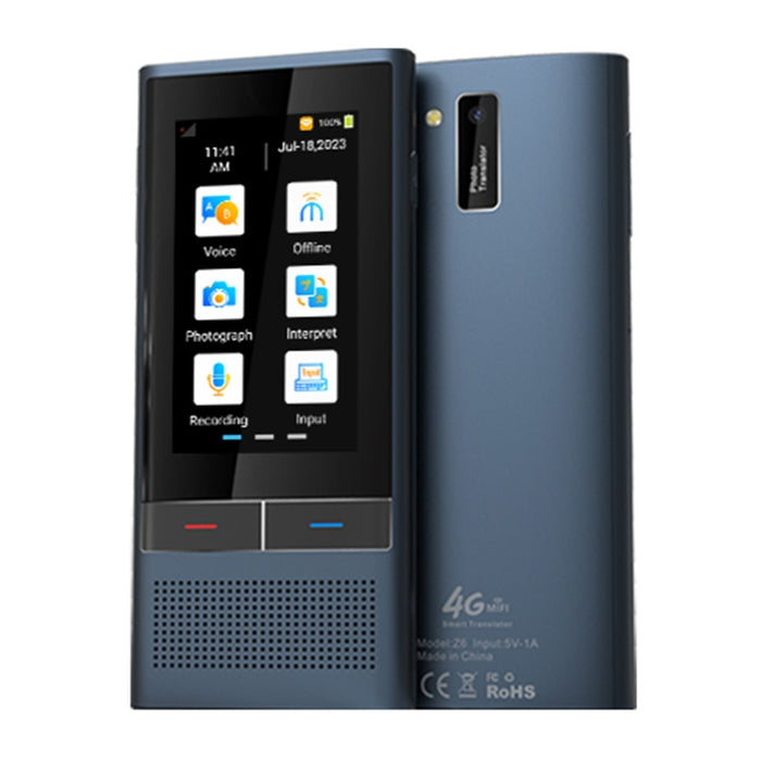 Traductor de voz inteligente con pantalla de 3,1 pulgadas y versión 4G Z6 para viajes de negocios, 1 GB + 16 GB, compatible con 138 idiomas y traducción simultánea
