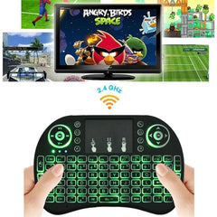 Support Language: Arabic i8 Air Mouse Wireless Backlight Keyboard with Touchpad for Android TV Box & Smart TV & PC Tablet & Xbox360 & PS3 & HTPC/IPTV, Arabic