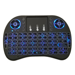 Support Language: French i8 Air Mouse Wireless Backlit Keyboard with Touchpad for Android TV Box & Smart TV & PC Tablet & Xbox360 & PS3 & HTPC/IPTV, French