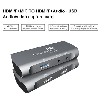 Z27 HDM Female + Mic to HDM Female USB 2.0 Video Audio Capture Box, Z27