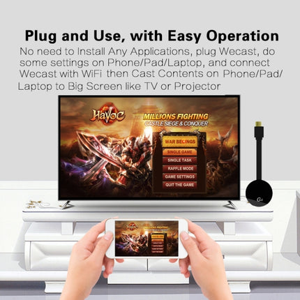 G4 Wireless WiFi Display Dongle Receiver Airplay Miracast DLNA TV Stick for iPhone, Samsung, and other Android Smartphones, Dual Core Cortex A7 up to 1.5GHz