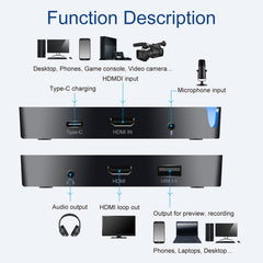 CK200 1080P HDMI + Microphone to HDMI + Audio + USB 3.0 HD Video Capture Card Device, Support UVC / UAC / MAC