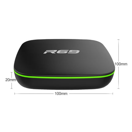 R69 1080P HD Smart TV BOX Android 4.4 Media Player with Remote Control, Quad Core Allwinner H3, RAM: 1GB, ROM: 8GB, 2.4G WiFi, LAN, EU Plug, 1GB+8GB