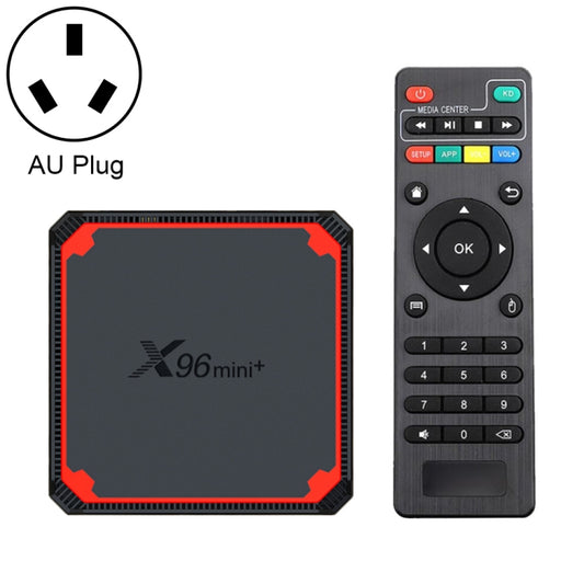 X96 mini+ 4K Smart TV BOX Android 9.0 Media Player with Remote Control, Amlogic S905W4 Quad Core ARM Cortex A53 up to 1.2GHz, RAM: 1GB, ROM: 8GB, 2.4G/5G WiFi, HDMI, TF Card, RJ45, US Plug, 1GB+8GB