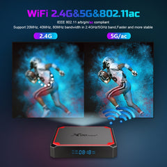 X96 mini+ 4K Smart TV BOX Android 9.0 Media Player with Remote Control, Amlogic S905W4 Quad Core ARM Cortex A53 up to 1.2GHz, RAM: 1GB, ROM: 8GB, 2.4G/5G WiFi, HDMI, TF Card, RJ45, US Plug, 1GB+8GB