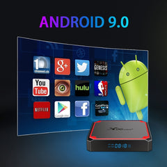 X96 mini+ 4K Smart TV BOX Android 9.0 Media Player with Remote Control, Amlogic S905W4 Quad Core ARM Cortex A53 up to 1.2GHz, RAM: 1GB, ROM: 8GB, 2.4G/5G WiFi, HDMI, TF Card, RJ45, US Plug, 1GB+8GB