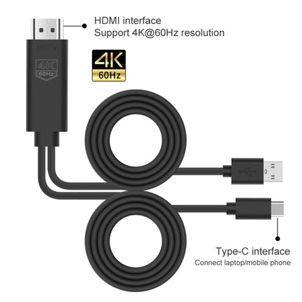 UC502 USB-C / Type-C 4K 60Hz HDTV Plastic Cable, UC502