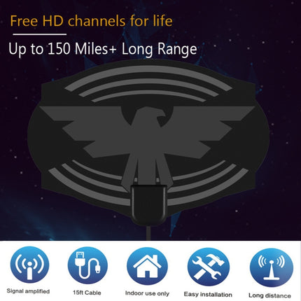 MYC-HDTV049 25dB 4K HDTV Antenna, Reception Range: 150 Miles