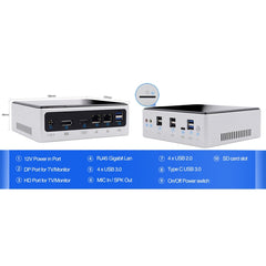 HYSTOU M3 Windows / Linux System Mini PC, Intel Core i7-10610U 4 Core 8 Threads up to 4.9GHz, Support M.2, 32GB RAM DDR4 + 1TB SSD, 32GB RAM 1TB SSD