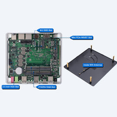 HYSTOU M3 Windows / Linux System Mini PC, Intel Core i7-10610U 4 Core 8 Threads up to 4.9GHz, Support M.2, 32GB RAM DDR4 + 1TB SSD, 32GB RAM 1TB SSD