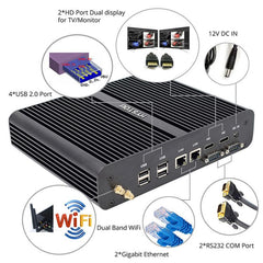 HYSTOU P05B-I7-5500U-2C Fanless Mini PC Intel Core i7 5500u Processor Quad Core up to 2.4GHz, RAM: 8G, ROM: 256G, Support Win 7 / 8 / 10 / Linux, 8G+256G