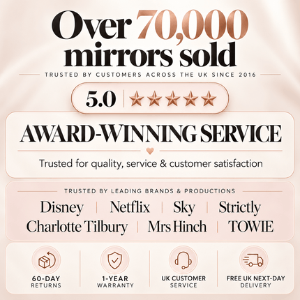 Celeste LED Vanity Mirror Rose Gold